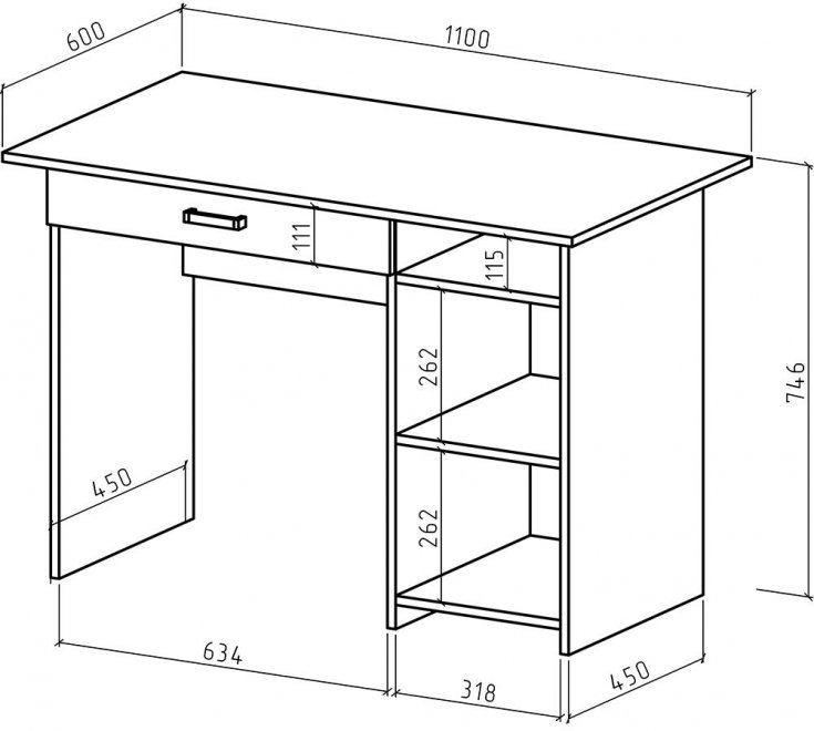 Письменный стол Лайт-3Я белый