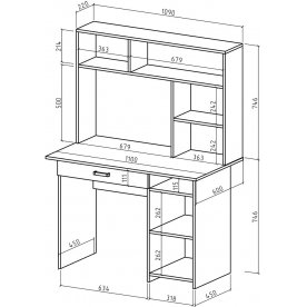 Письменный стол Лайт-3Я с надстройкой