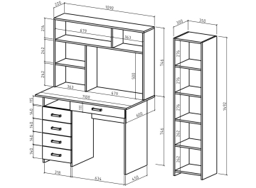 Письменный стол Лайт 4Я