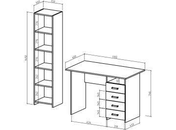 Письменный стол Лайт 5