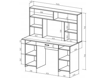 Письменный стол Лайт-6Я с надстройкой