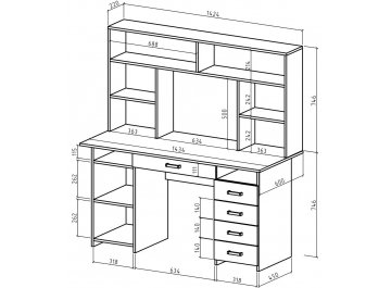 Письменный стол Лайт-7Я с надстройкой
