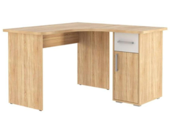 Белый компьютерный стол Лайт К1 дуб сонома / белый