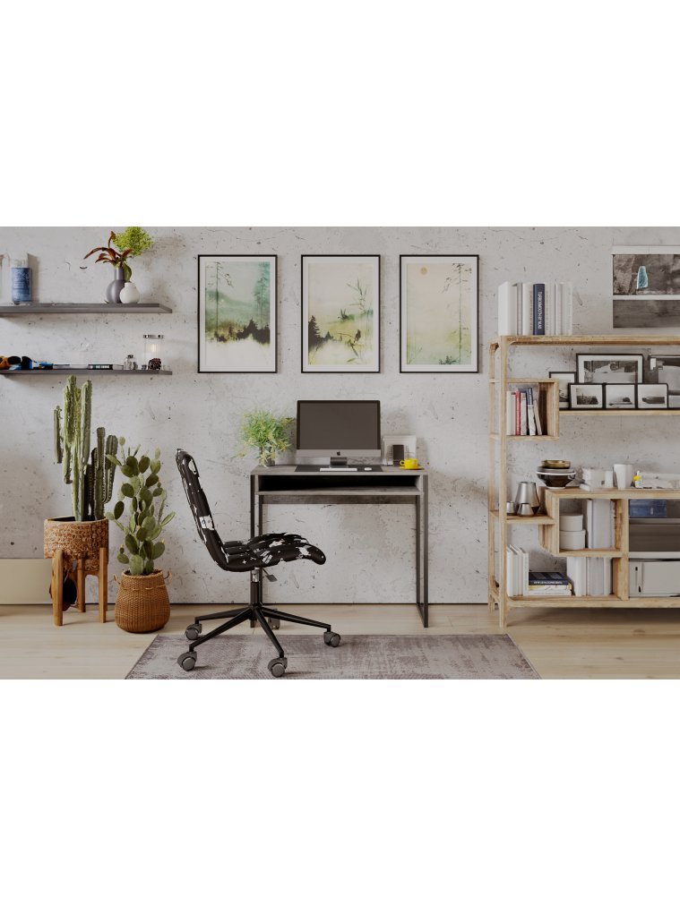 Письменный стол Лео Лофт бетон / черный матовый