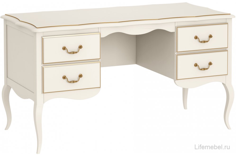 Письменный стол Малонн Ави белый двухтумбовый