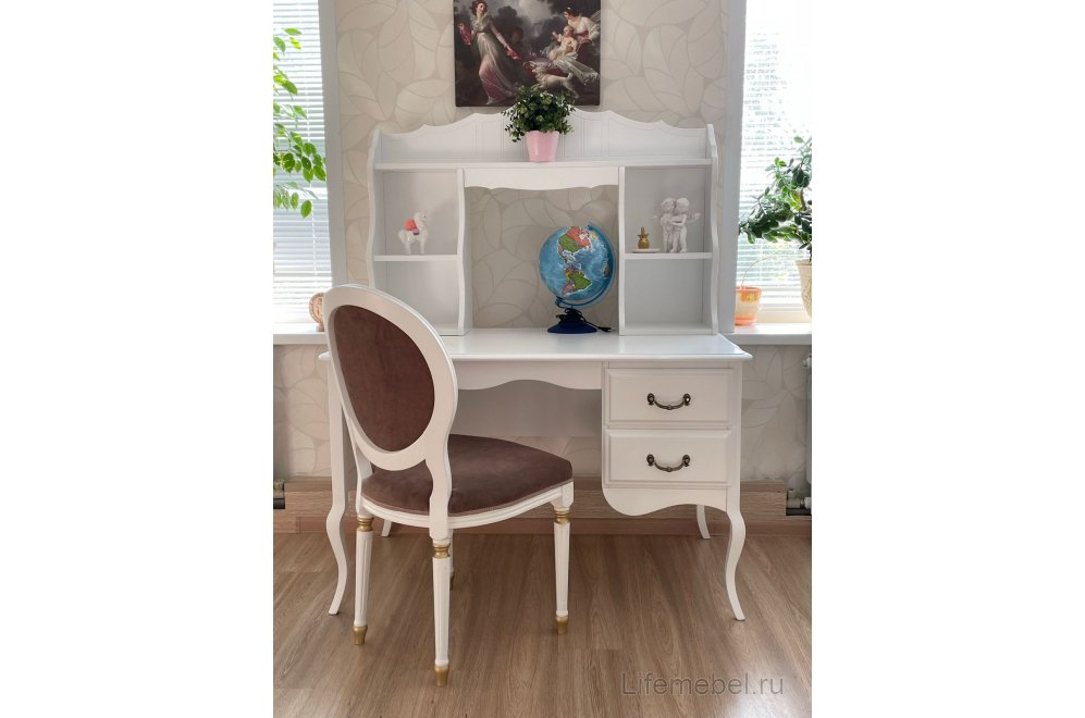 Письменный стол Малонн Ави белый однотумбовый