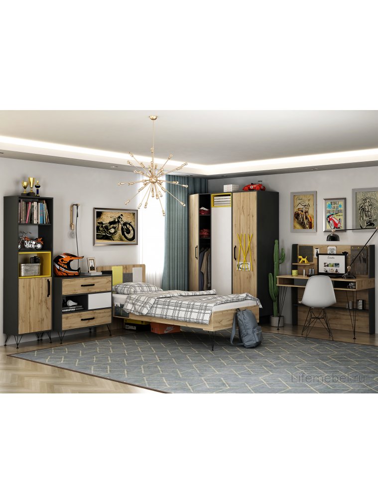 Письменный стол Нобира антрацит / дуб ирландский