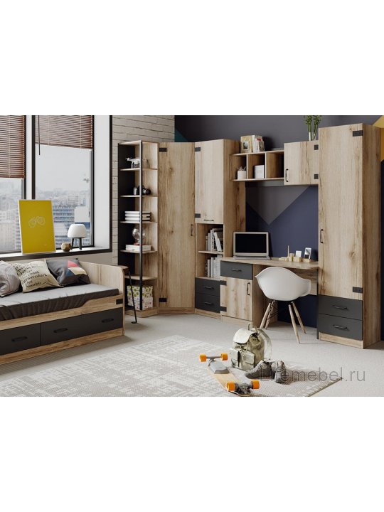 Письменный стол Окланд ТД-324.15.02 фон черный / дуб делано 