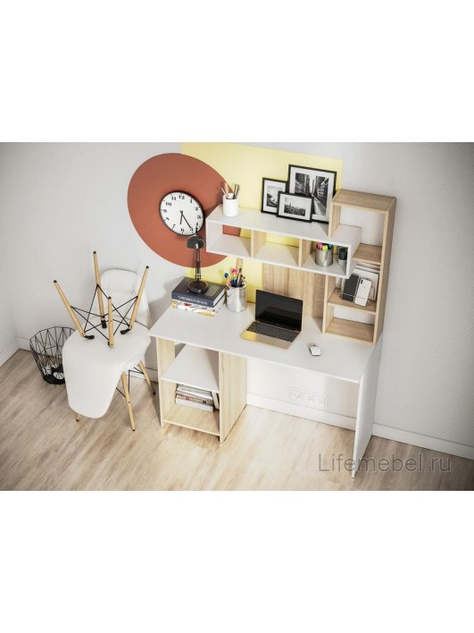 Письменный стол Эфес дуб сонома / белый
