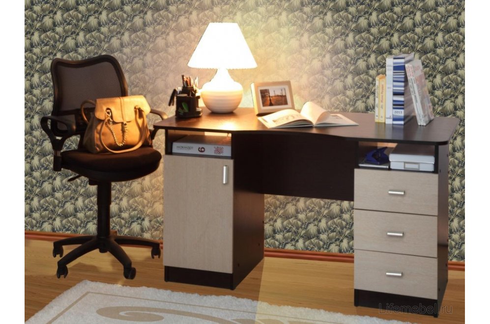 Письменный стол П00222576 венге / вудлайн кремовый