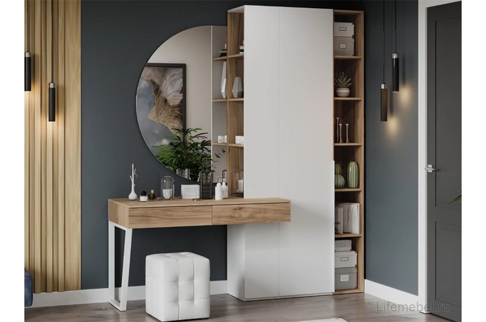 Письменный стол Порто СМ-393.15.012 белый жемчуг / яблоня беллуно / белый софт