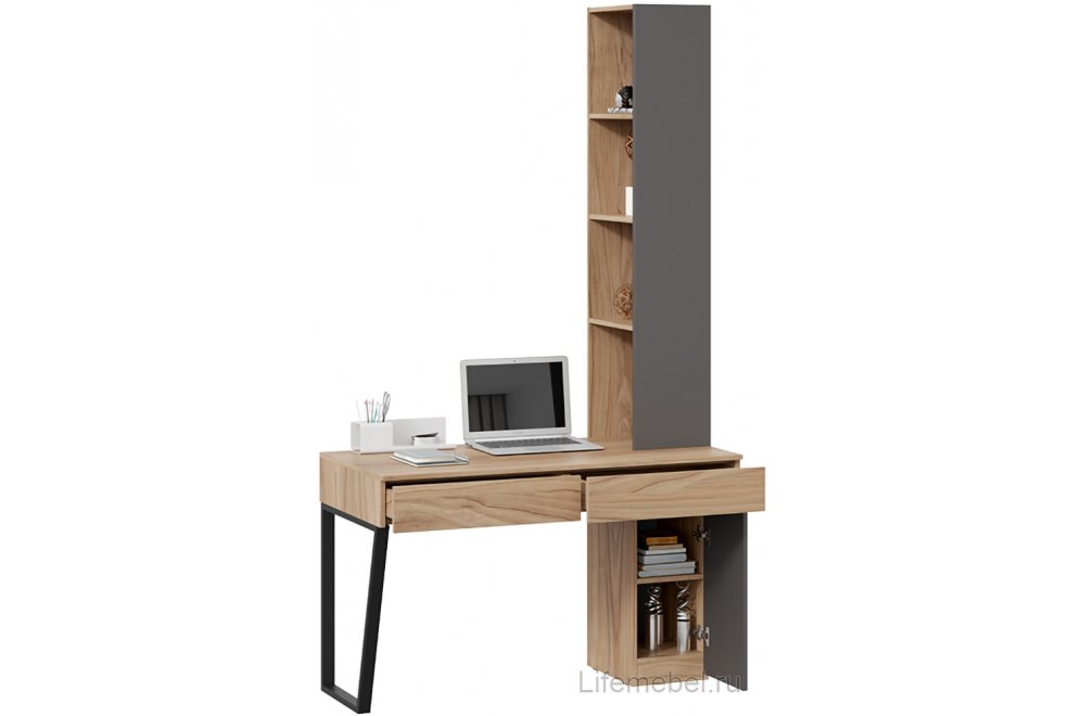 Письменный стол Порто СМ-393.15.012 яблоня беллуно / графит софт