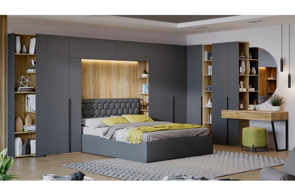 Письменный стол Порто СМ-393.15.012 яблоня беллуно / графит софт