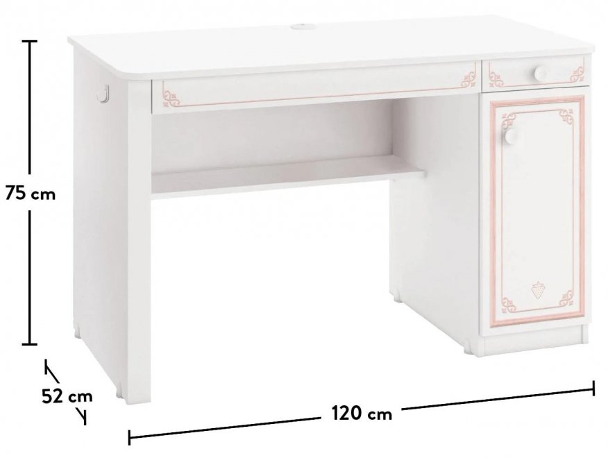 Письменный стол Selena pink белый / розовый
