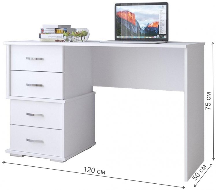 Письменный стол Сити-2 белый