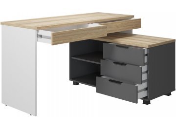 Компьютерный стол Скайлайт СЛ-22К блэквуд ячменный / графит / белый / меренга
