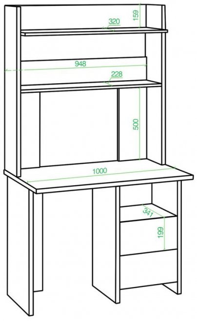 Письменный стол Беланта-Прям100+НКЛХ-100 К карамель