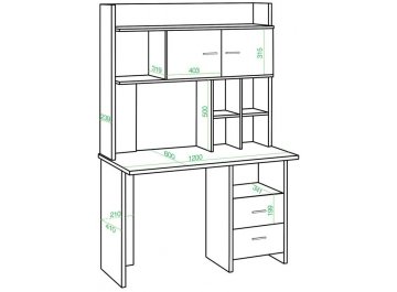 Письменный стол СКЛ-Прям120+НКЛХ-120