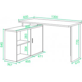 Письменный стол СКЛ-ПРЯМ130+ТБЛ-2