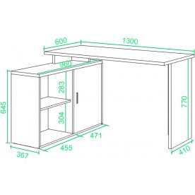 Письменный стол СКЛ-ПРЯМ130+ТБЛ-2