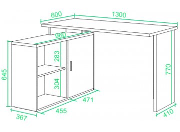 Письменный стол Беланта-ПРЯМ130+ТБЛ-2