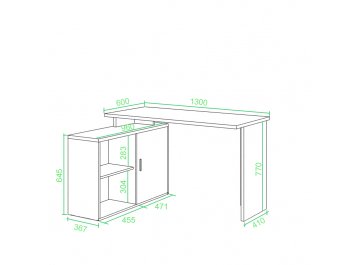 Письменный стол Беланта-ПРЯМ130+ТБЛ-2
