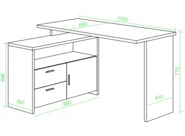 Письменный стол Беланта-ПРЯМ130+ТБЛ