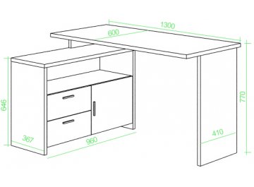 Письменный стол СКЛ-ПРЯМ130+ТБЛ