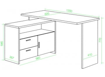 Письменный стол СКЛ-ПРЯМ130+ТБЛ
