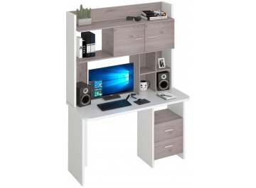 Письменный стол СКЛ-Прям120Р+НКЛХ-120 белый / нельсон