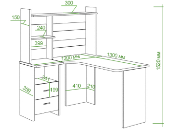 Письменный стол Беланта-Угл130+НКЛ-120