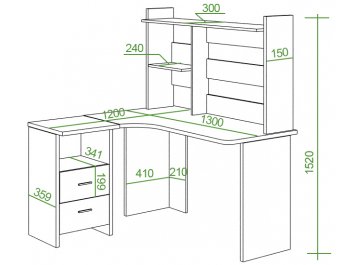 Письменный стол Беланта-Угл130+НКЛ-130