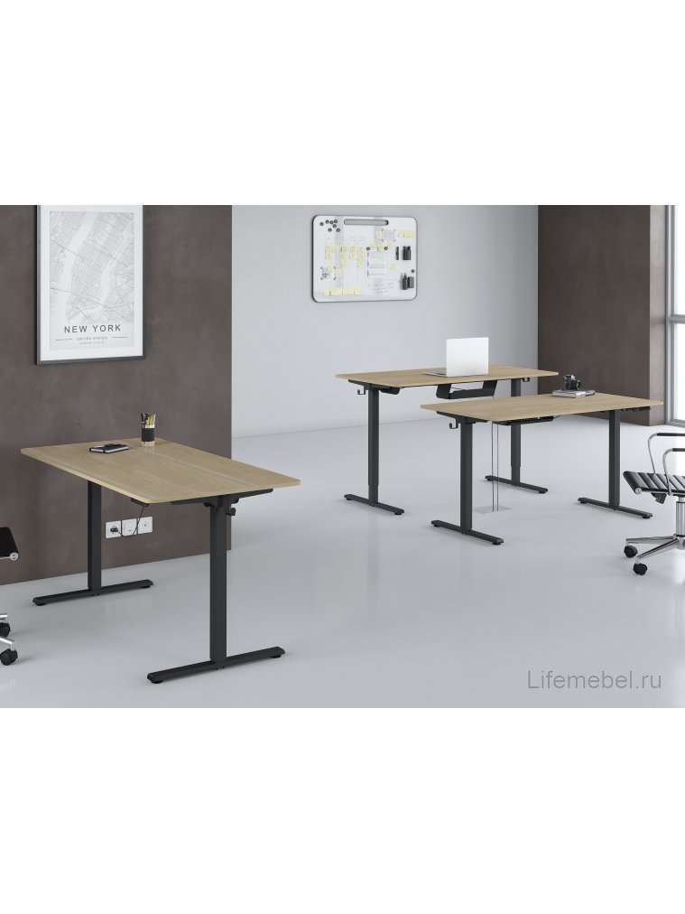 Письменный стол SkyLand XTEN-UP AT-002 1200х600х730/1210 дуб светлый / черный