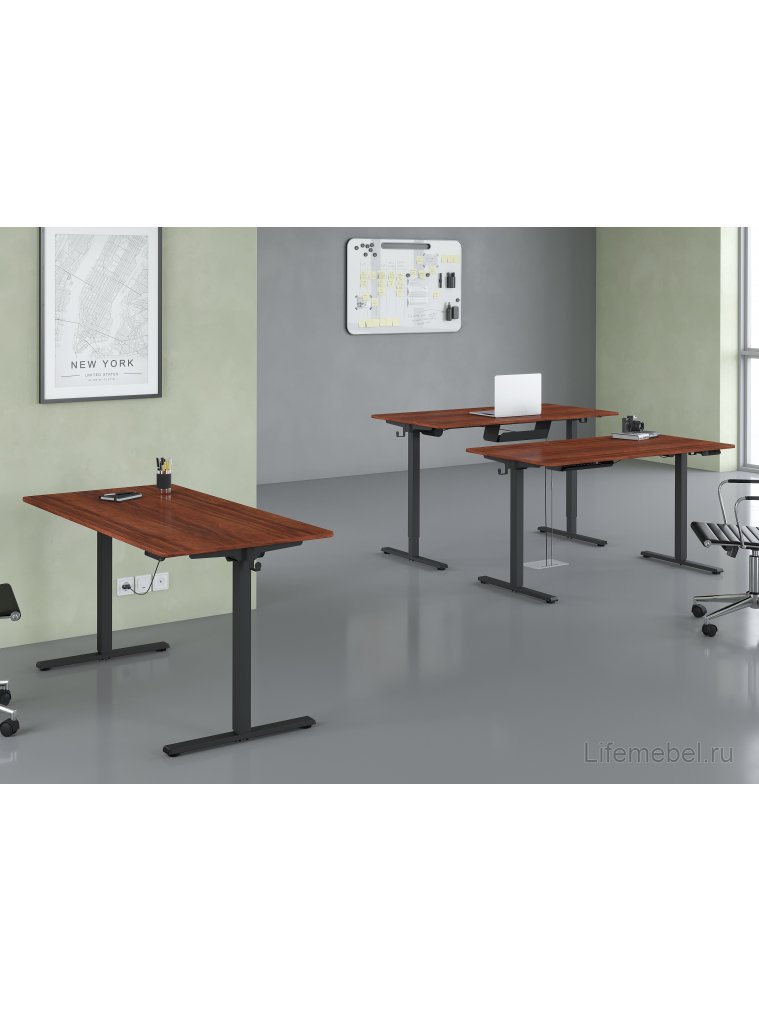 Письменный стол SkyLand XTEN-UP AT-002 1200х600х730/1210 дуб темный / черный