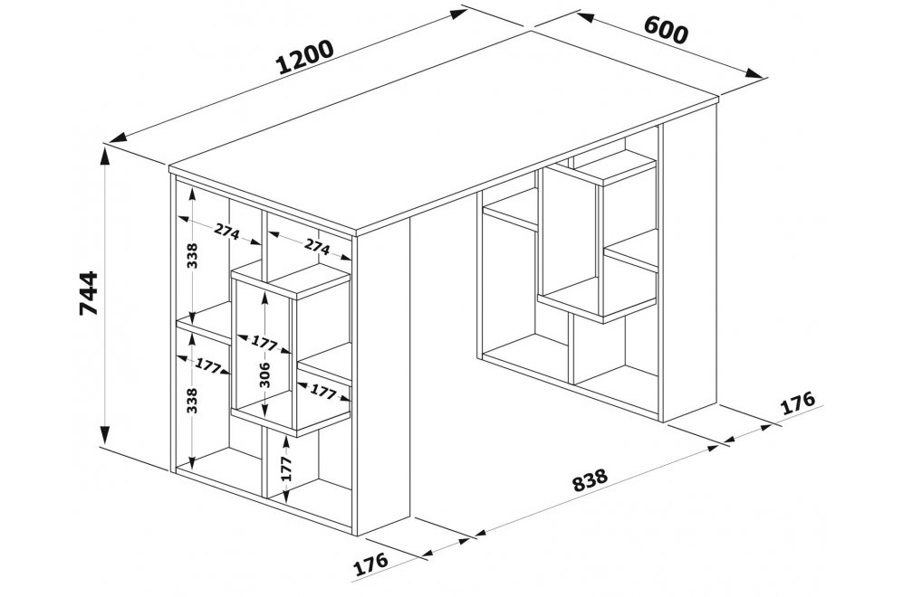 Письменный стол СПм-15 дуб юкон