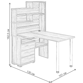 Письменный стол СР-132-130 Н-ЛЕВ левый