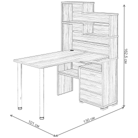 Письменный стол СР-132-130 Н-ПРАВ правый