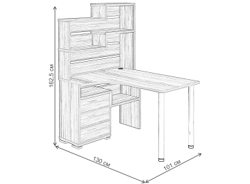 Письменный стол Жаспера-132-130 ВК левый