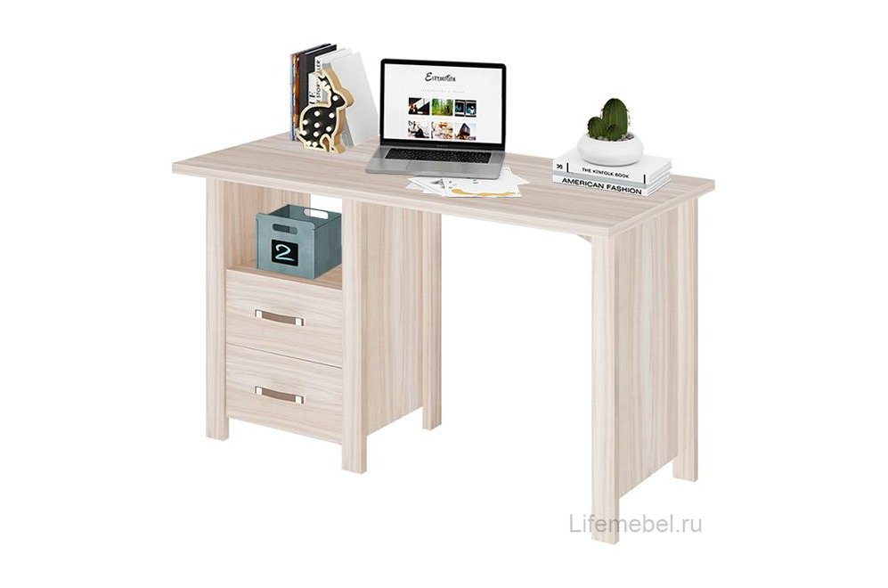Письменный стол Илевро-130 с тумбой ТБД КК карамель / карамель