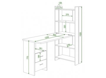 Письменный стол СТЛ-ОВ+С120Прям