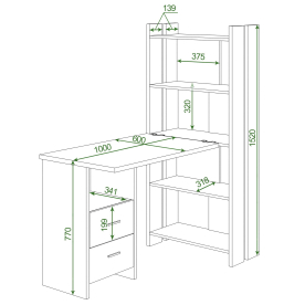 Письменный стол СТЛ-ОВ+Столешница100Прям ШК