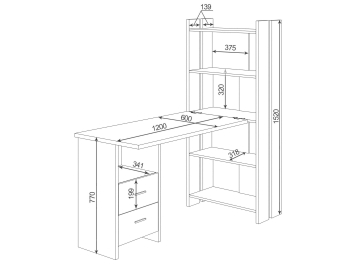 Письменный стол СТЛ-ОВ+Столешница120Прям КШ