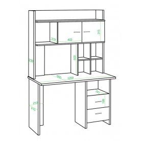 Письменный стол СКЛ-Прям120+НКЛХ-120 КШ