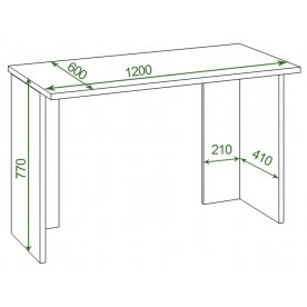 Письменный стол СКЛ-Прям120Р(без тумбы) В