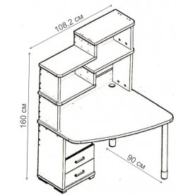 Письменный стол СК-24 КБЕ-ПРАВ правый