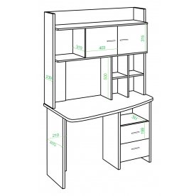 Письменный стол СКЛ-Крл120+НКЛХ -120 БЕ ЛЕВ