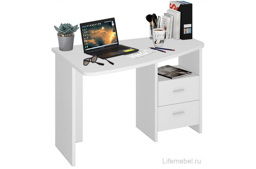 Письменный стол Беланта-Крл 120 БЕ левый белый