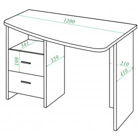 Письменный стол СКЛ-Крл 120 КШ ПРАВ