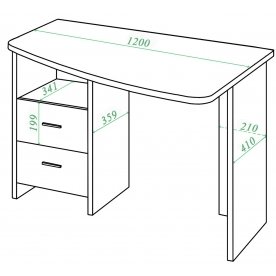 Письменный стол СКЛ-Крл 120 КВ ПРАВ