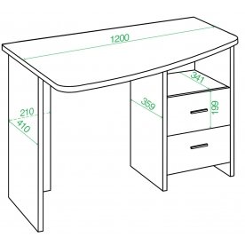 Письменный стол СКЛ-Крл 120 Н ЛЕВ
